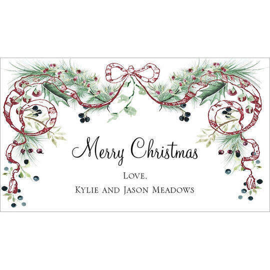 Holiday Garland Flat Enclosure Cards